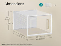 SONGMICS XXL Shoe Boxes Clear Plastic Sneaker Box Stackable Set of 17 - White
