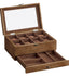 SONGMICS 8-Slot 2-Tier Display Case Watch Box with Large Glass Lid