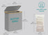 SONGMICS Laundry Hamper Basket with Lid (150L) 3 Section Removable Mesh Liner - Dove Gray