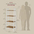 VASAGLE 4-Tier Ladder Shelf Bookcase Book Shelf Storage Shelves - Honey Brown / White