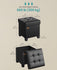SONGMICS 15" Leather Storage Folding Ottoman Cube Footstool w/ Legs - Black