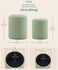 SONGMICS Vanity Stool Round Storage Ottoman Teddy Fleece Set of 2 - Green