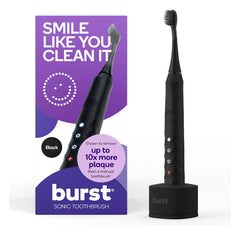 Burst Sonic Electric Toothbrush for Adults, 3 Modes, Soft Bristles, Black