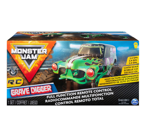 Monster Jam , Official Grave Digger Remote Control Monster Truck Toy, 1:24 Scale, 2.4 GHz, for Ages 4 and Up