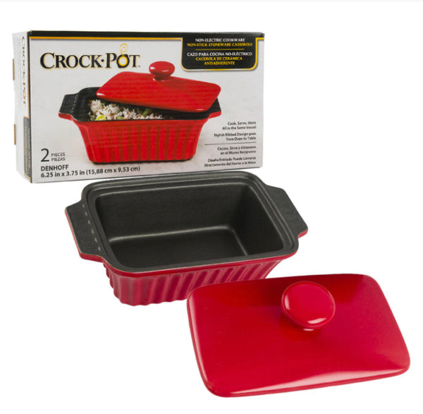 Crock Pot Non Stick Stoneware Casserole 6.25" - Red