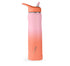 EcoVessel SUMMIT, TriMax® Insulated Stainless Steel Water Bottle with Flip Straw Lid and Silicone Bottle Bumper – 24 oz (Ombre Coral Sands)