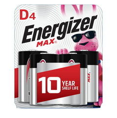 Energizer MAX D Batteries (4 Pack), D Cell Alkaline Batteries