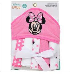 Disney Baby Minnie Mouse Towel with 5 Washcloths Pink