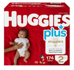 Huggies 53855 Little Snugglers Wetness Indicator Soft Diapers - Size 2, 174 Count