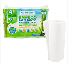 Bamboo Paper Towels 4x Mega Rolls 2ply (120 Sheets Per Roll)