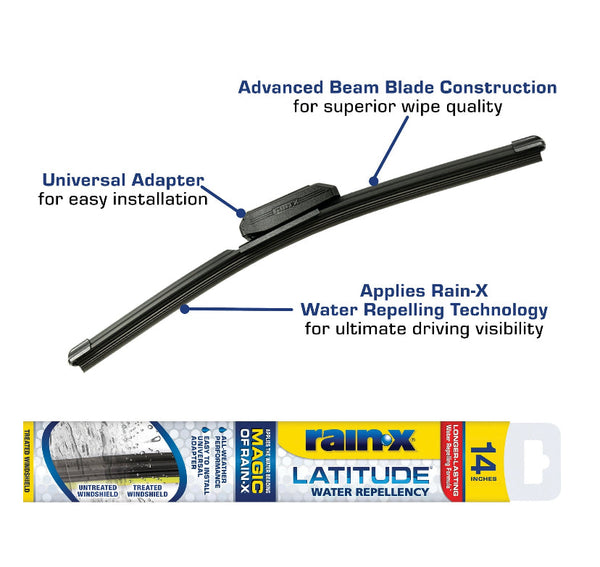 Rain-X Latitude Water Repellency 14" 2-in-1 Windshield Wiper Blade