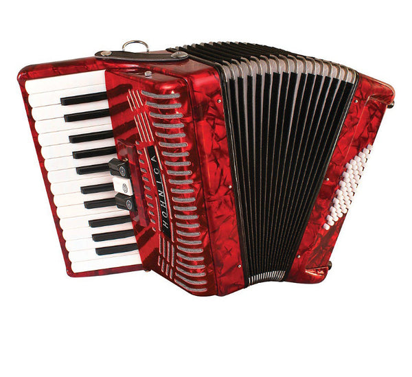 Hohner 48 Bass Entry Level Piano Accordion, Red
