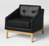 Goldston Low Lounge Accent Chair Black 30"H x 29.5"W x 33"D