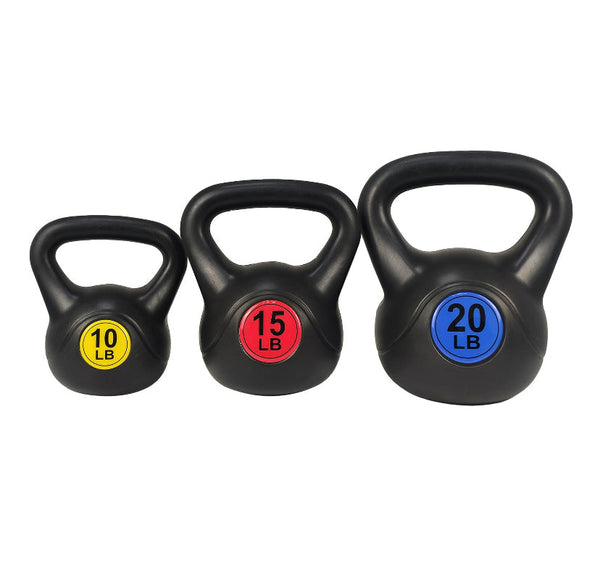 BalanceFrom Wide Grip Kettlebell Exercise Fitness Weight Set, 3-Pieces: 10lb, 15lb and 20lb Kettlebells