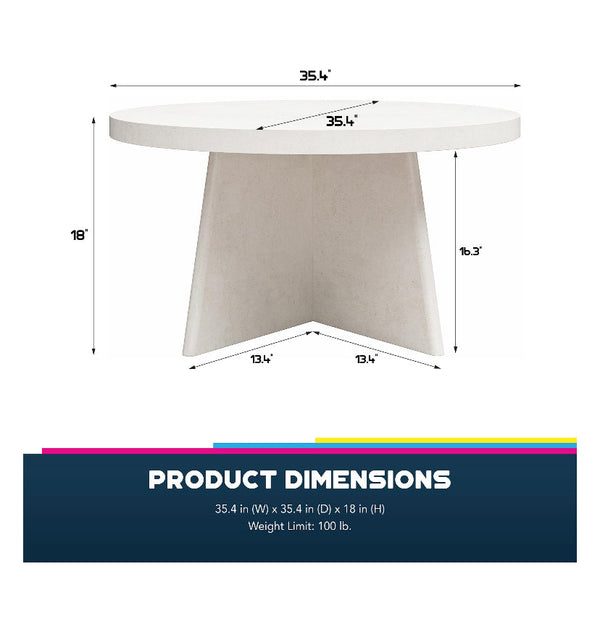 Queer Eye Liam Round Coffee Table, Plaster