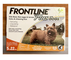 6 Doses-FRONTLINE Plus for Dogs Flea and Tick Treatment (Small Dog, 5-22 lbs./Orange Box)