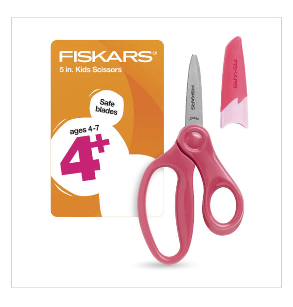 Fiskars Pointed-tip Kids Scissors (5 in.) with Sheath &ndash; Pink, School Supplies