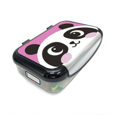 ZIPIT Recycled Plastic Pencil Box for Girls, Pink Panda