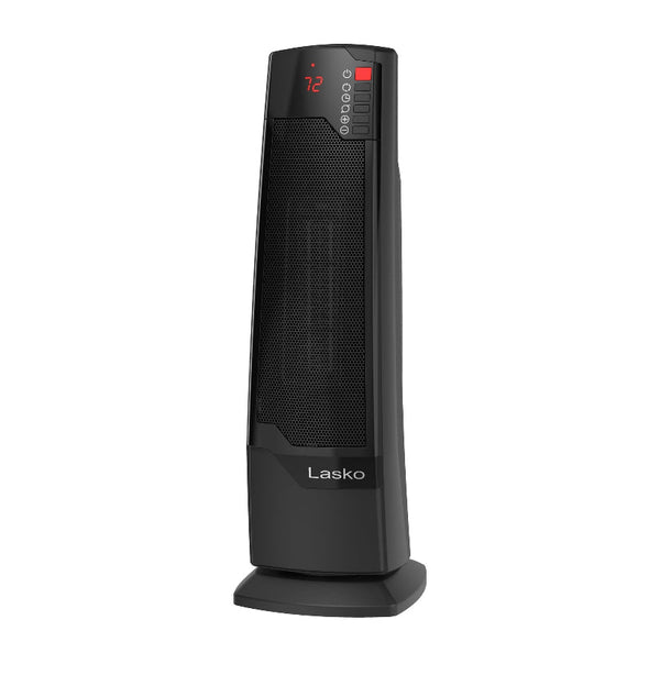 Lasko 1500W Oscillating Ceramic Tower Electric Space Heater with Remote, CT22835, Black, New