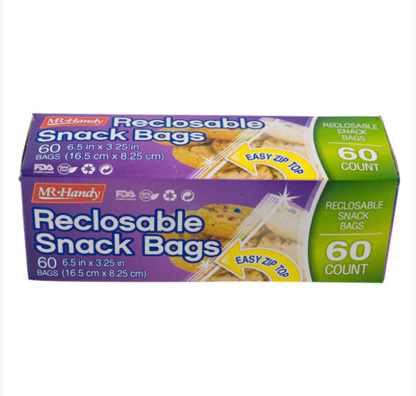 Reclosable Snack Bags 60ct