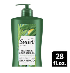 Suave Tea Tree & Hemp Seed Revitalizing Shampoo 28 fl oz