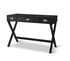 Campaign Wood Writing Desk with Drawers Black - Threshold 30 Inches (H) x 44.0 Inches (W) x 20.0 Inches (D)