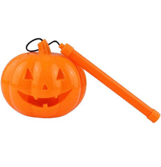 12x Halloween Plastic Orange Pumpkin Light Up Jack O Latern 6" x 4"