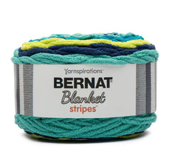 Bernat Blanket Stripes Yarn-Acid Aqua