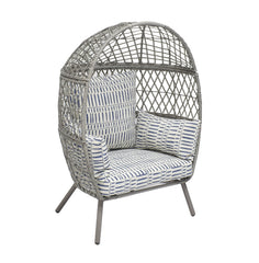 Better Homes & Gardens Kid's Ventura Outdoor Stationary Wicker Woven Egg Chair, Gray