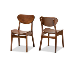Baxton Studio Katya Dining Chair - Set of 2 - Walnut Brown ***open box***