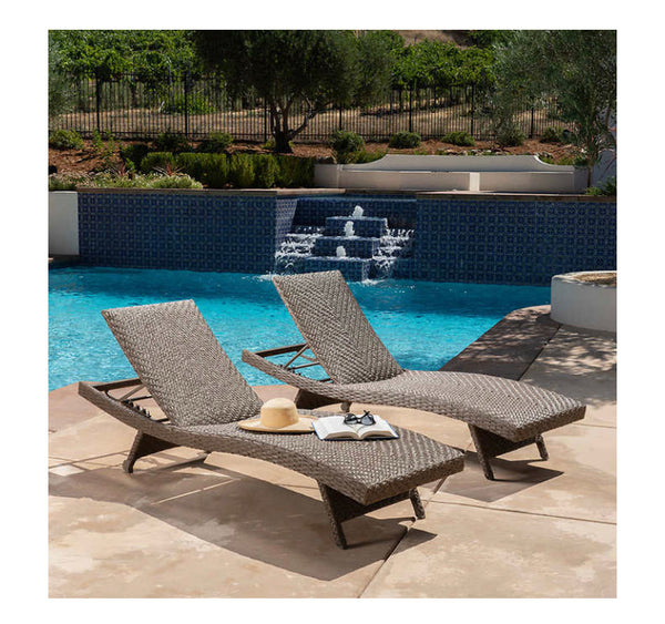 Seagrass Woven Chaise Lounge with Wheel 1 Pack