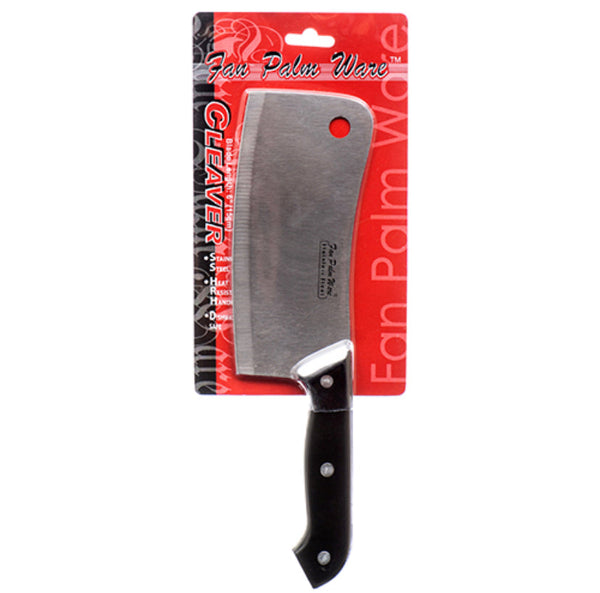 Knife Butcher Cleaver Black Handle 6"
