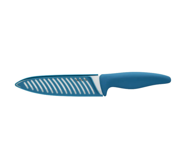 Farberware Professional 5-inch Ceramic Chef Knife with Teal Blade Cover and Handle