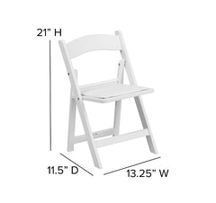 Flash Furniture Kids White Resin Folding Chair with White Vinyl Padded Seat - set of 2