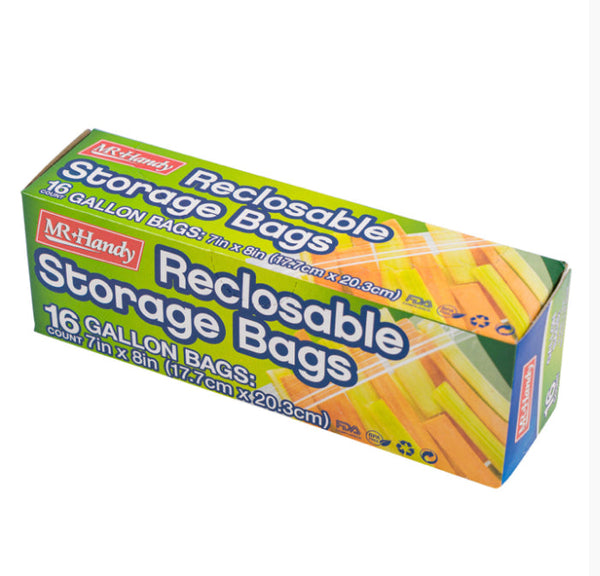Reclosable 1 Gallon Bags 16ct