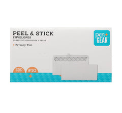 Pen+Gear #10 (4.13" x 9.5") Envelopes, Peel and Stick Closure, White, Privacy Tinted, 250-Count