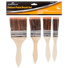 Deluxe Paint Brush w/ Wood Handle 4pc Set