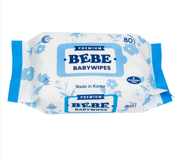 BEBE Premium Baby Wipes 80ct - Blue