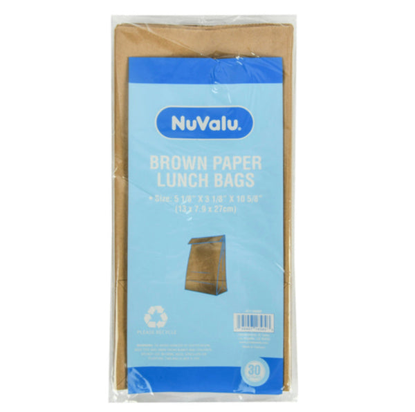 NuValu Brown Paper Lunch Bags 30ct
