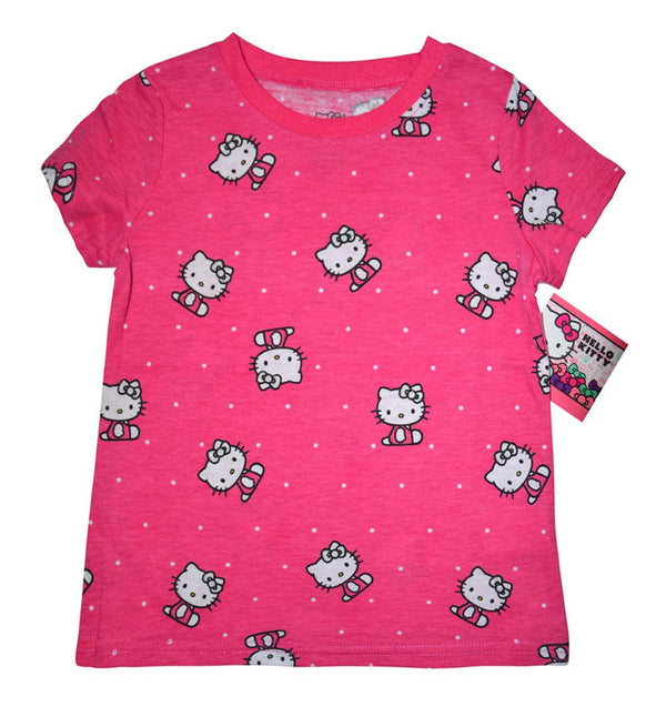 Sanrio Hello Kitty Logo Girl T-Shirt Size 4 - Fuschia Pink