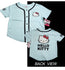 Sanrio Hello Kitty Logo PinStripe Baseball Girl Jersey Size 7 - Baby Blue