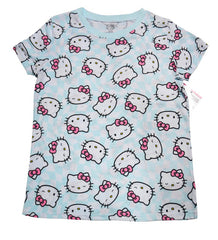 Sanrio Hello Kitty Logo Girl T-Shirt Size 12 - Baby Blue