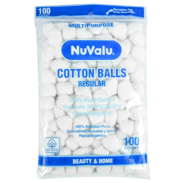 NuValu Regular MultiPurpose Cotton Balls 100ct